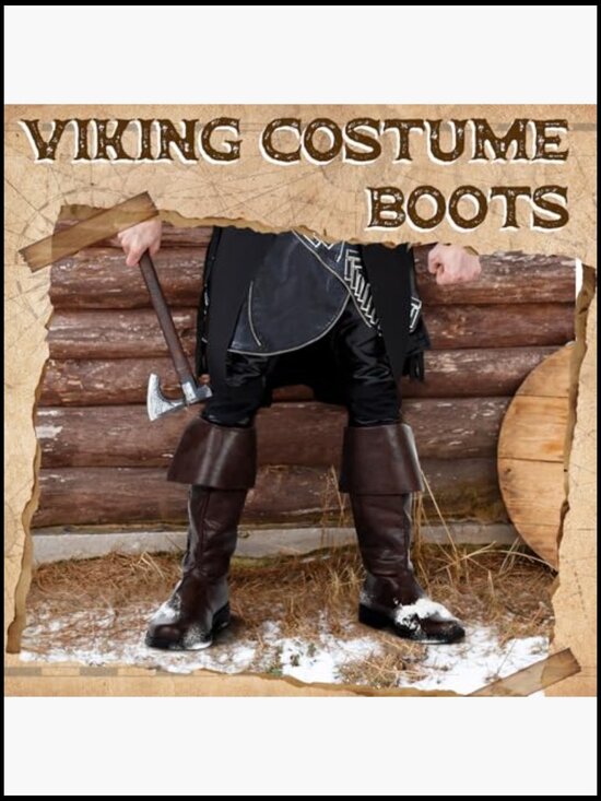 Medieval Pirate Boots Lace Up Gothic Viking Costume Shoes Footwear main image 6